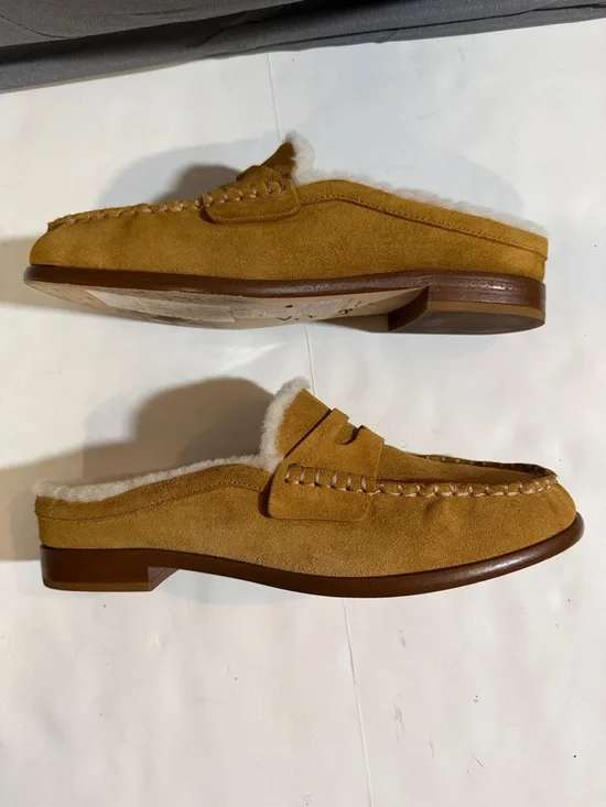 Rag & Bone Shearling Lined Carter Mules Suede Loafers size 39 / 9 US - Picture 9 of 16